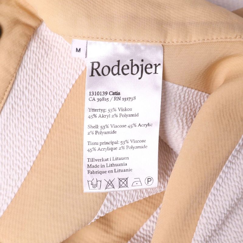 Materialetikett med Rodebjer och materialinnehåll