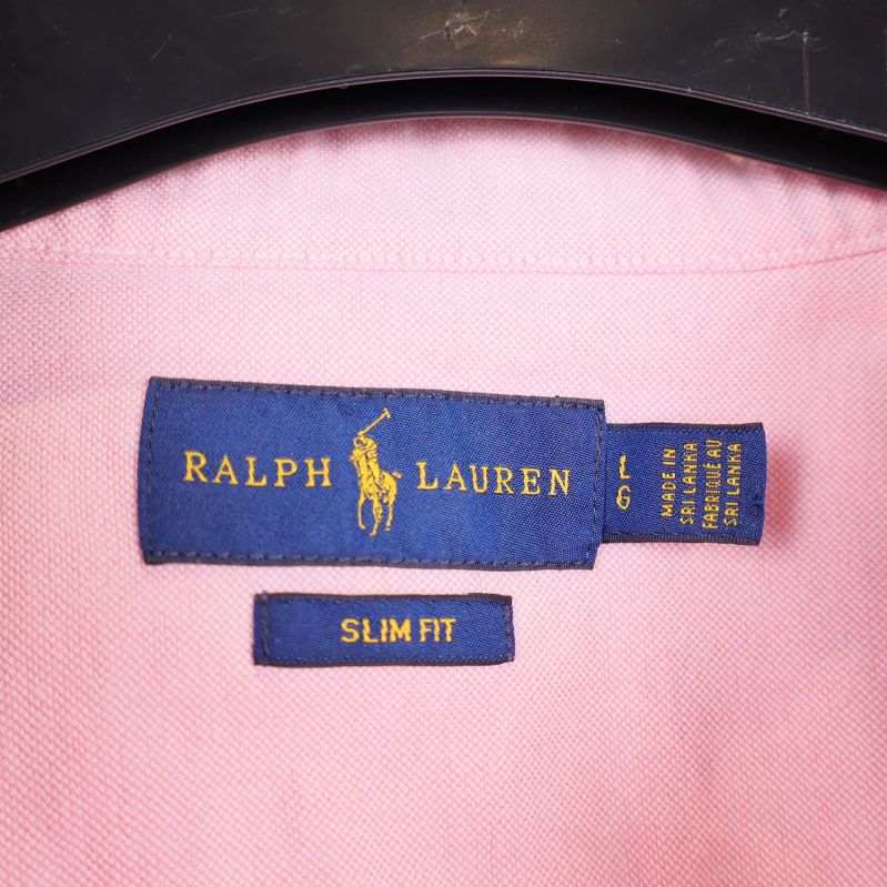 Ralph Lauren etikett inuti rosa skjorta