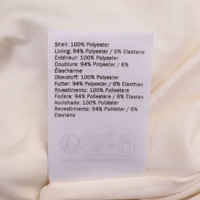 Materialetikett med polyester och elastan