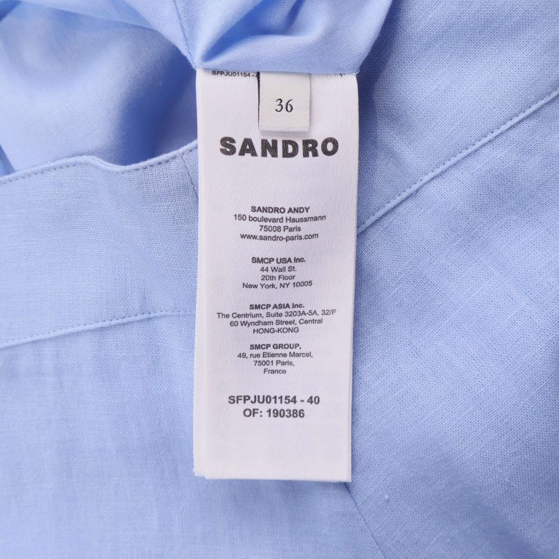 Tvätt- och storlekslapp från Sandro med storlek 36
