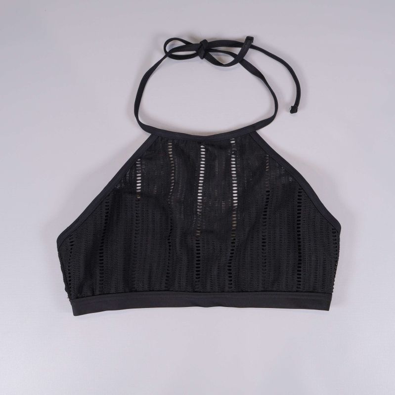 Svart topp med halterneck och mesh framtill