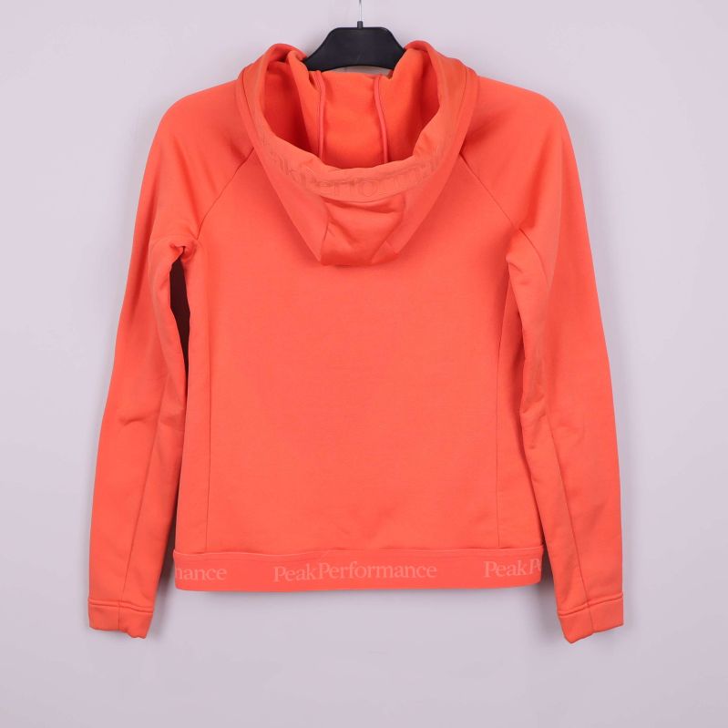 Aprikos hoodie bakifrån med luva