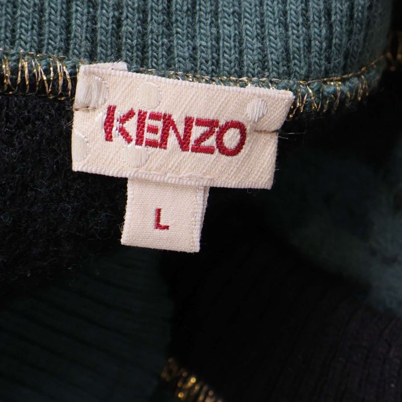 Närbild på Kenzo tygetikett med storlek L
