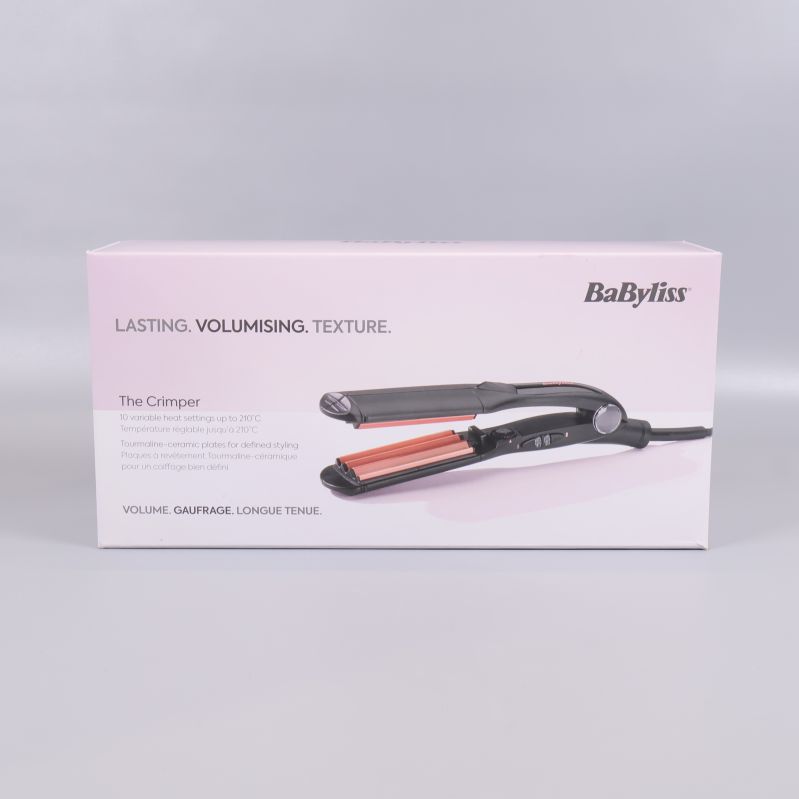 Framsida av BaByliss våffeltångens kartong med produktbild