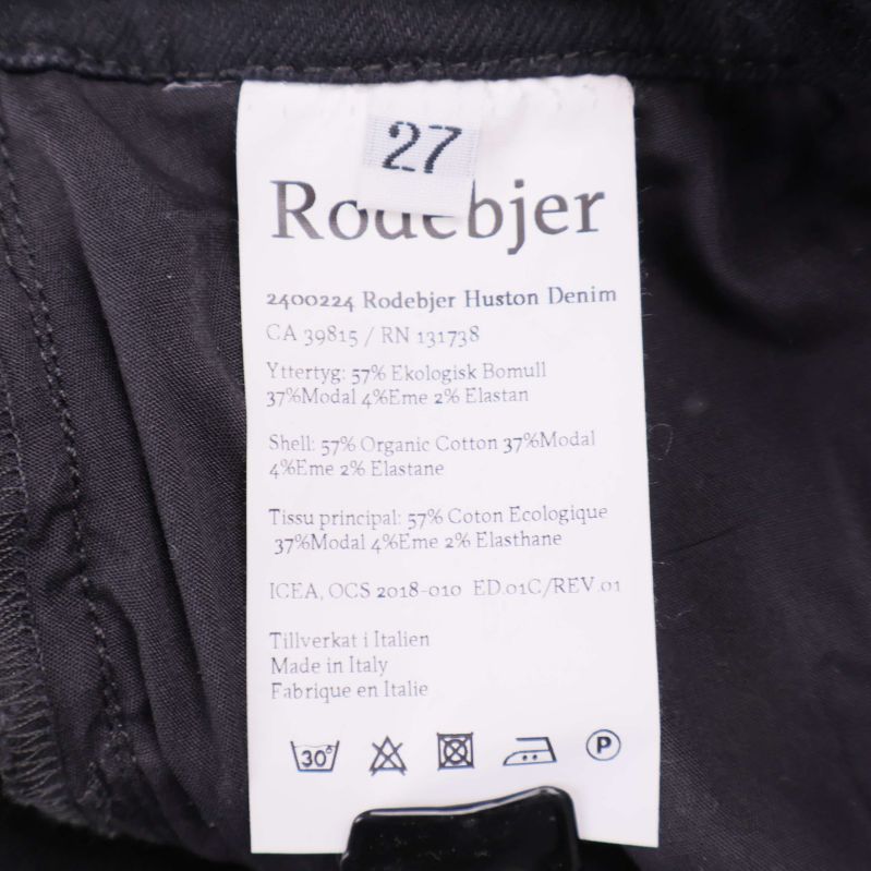 Material- och storleksetikett från Rodebjer