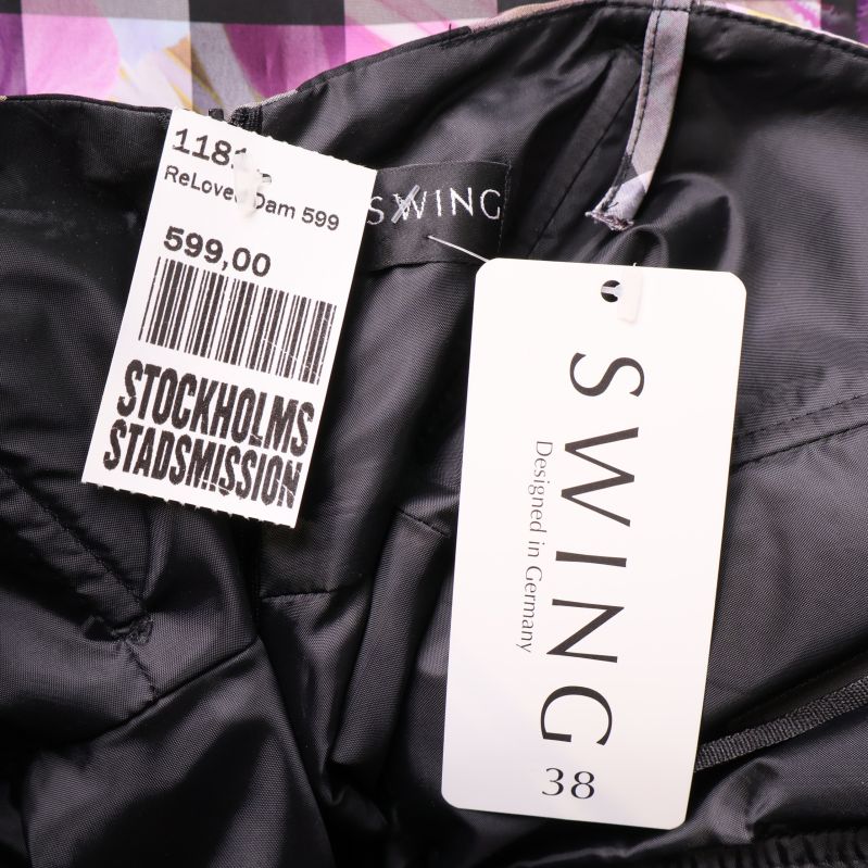 Storleksetikett och varumärkeslapp SWING storlek 38